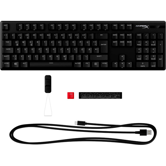 Механічна ігрова клавіатура, накладки на клавіші PBT, накладки на клавіші, RGB, механічні перемикачі HyperX, перемикачі, компактна