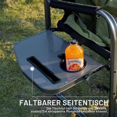 Складаний кемпінговий стілець TIMBER RIDGE для 2 осіб, вантажопідйомність 300 кг, розкладний диван, XXL 2-місний кемпінговий диван з бічним столиком, крісло для кемпінгу на свіжому повітрі, балкону, саду