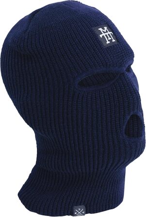 Балаклава Manufaktur13 - лижна маска з 3 отворами, балаклава, лижна маска різних кольорів, багатофункціональна маска, еластична/розтяжна, в&39язана, підходить для мотоцикла, велосипеда, один розмір, темно-синій