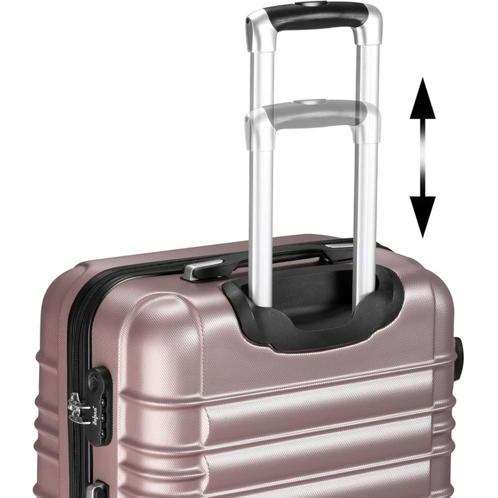 Комплект валіз Zelsius з 4 предметів, рожевий Валізи з твердої оболонки ABS з кодовим замком, 4 колесами та внутрішньою перегородкою Валіза ручної поклажі, комплект з 4 твердих валіз, візок, велика валіза
