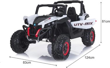 Дитячий електромобіль 12В 2-місний, NEW RSX електричний баггі для дітей, білий, з пультом дистанційного керування 2,4 ГГц, 36 міся