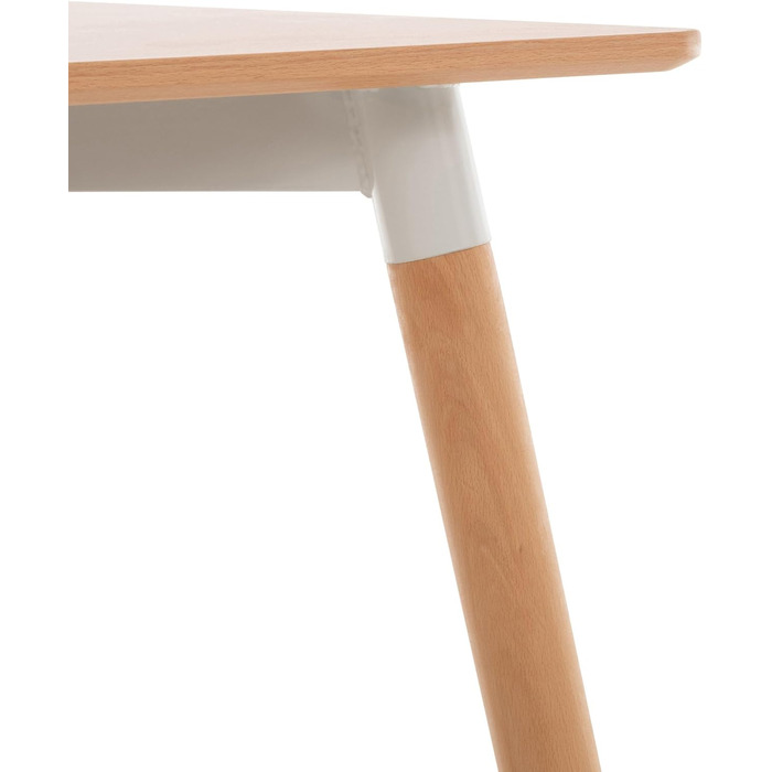 Кухонний стіл CLP Viborg I Обідній стіл у скандинавському дизайні для вітальні зі стільницею з МДФ I Каркас з бука, регульовані захисні накладки на підлогу, колір натуральний, розмір 80 см x 80 см