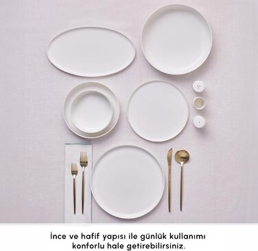 Набір посуду Karaca Earth Collection Matte Glaze, 55 предметів, на 12 персон, керамічний, можна мити в посудомийній машині та використовувати в мікрохвильовій печі, набір посуду для щоденного використання/набір тарілок, білий Earth Collection Matte White