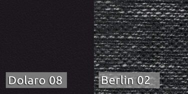 Диван-ліжко Bird - диван з функцією сну та відділенням для зберігання речей, розкладний диван, розкладний диван з хромованими ніжками, кушетка, комплект диванів, комплект диванів (Чорний Чорний (Dolaro 08 Berlin 02))