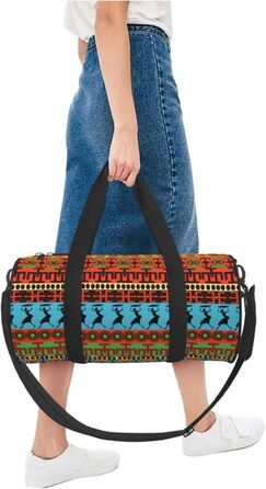 Спортивна сумка, дорожня сумка, з африканським принтом, чорна, універсальний розмір