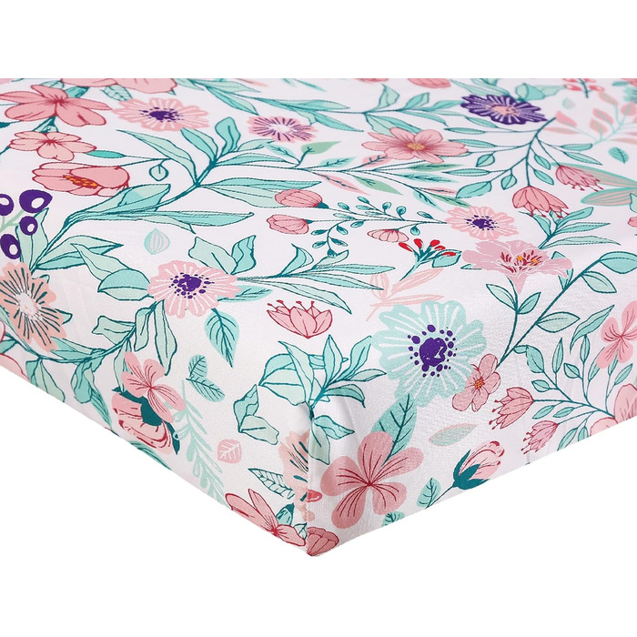 Комплект постільної білизни Jupeollon для дівчаток, жираф, квітковий візерунок, дитяча, дитяче ліжечко, 4-спальне простирадло, ліж