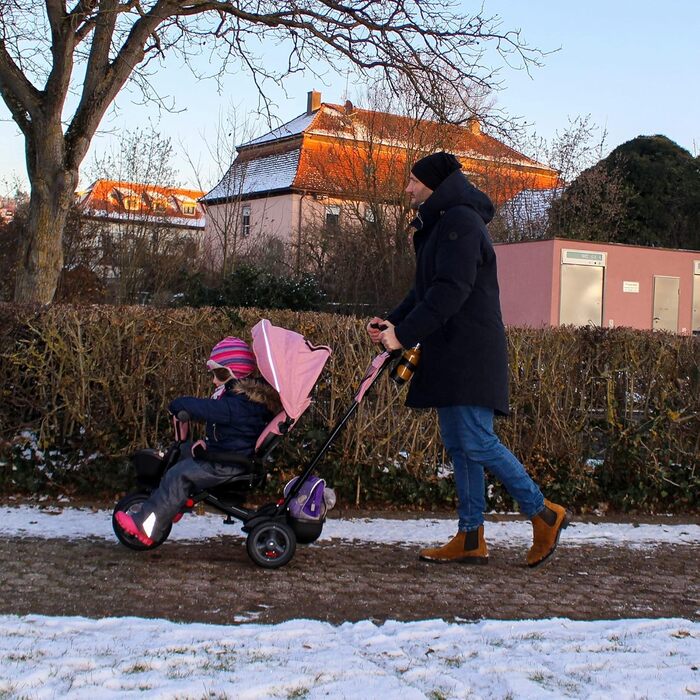 В1 триколісний велосипед Noemi з перекладиною від 18 місяців до 25 кг, передній і задній хід, шини PU, великий вільний хід, кошик,