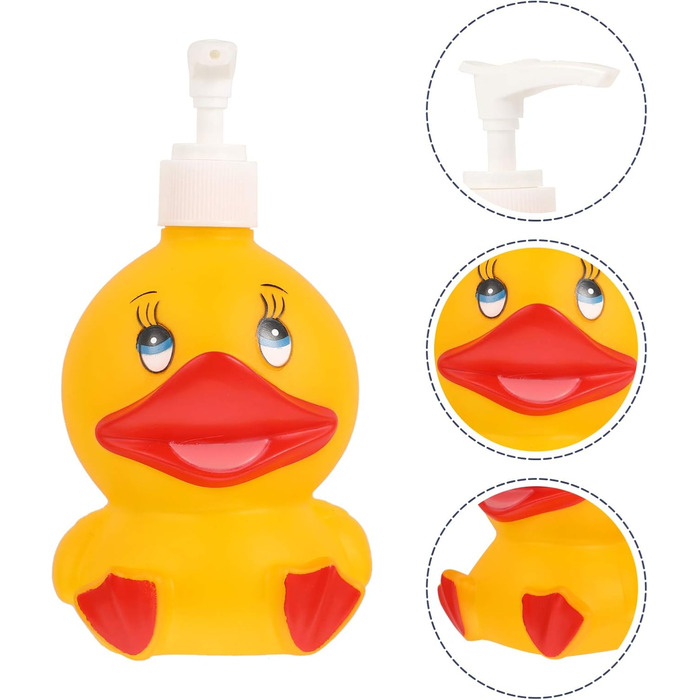 Мультфільм лосьйон насос пляшка порожня качка емульсія насос пляшка тварин шампунь гель для душу дозатор контейнер для дитини (жов