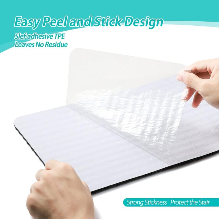 Килимки для сходів ToStair, 76смx20см (15 шт. ) протиковзкі сходові накладки для дерев'яних сходів, килимок для захисту сходів в п