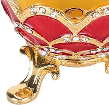 Шкатулка для дрібничок у стилі яйця, витончена шкатулка для дрібничок, позолочений емальований розписний органайзер для ювелірних виробів з подарунковою коробкою для декору дому