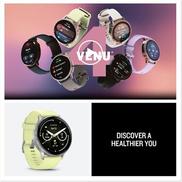 Мм - Фітнес-розумний годинник, 1.4-дюймовий AMOLED-сенсорний дисплей, до 12 днів роботи від акумулятора, понад 80 спортивних програм, ЕКГ, стан здоров&39я, фітнес-тренер, функції інвалідного візка, телефонні дзвінки, ліхтарик, сірий/сріблястий/лимонний, 4