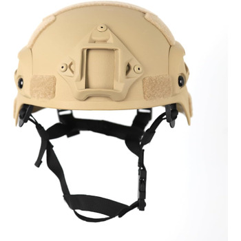 Тактичний шолом Mich Airsoft ACH із захистом слуху, переднім кріпленням для ПНБ та бічною планкою для пейнтболу, спорту на свіжому повітрі, полювання, стрільби, регульований, коричневий, один розмір