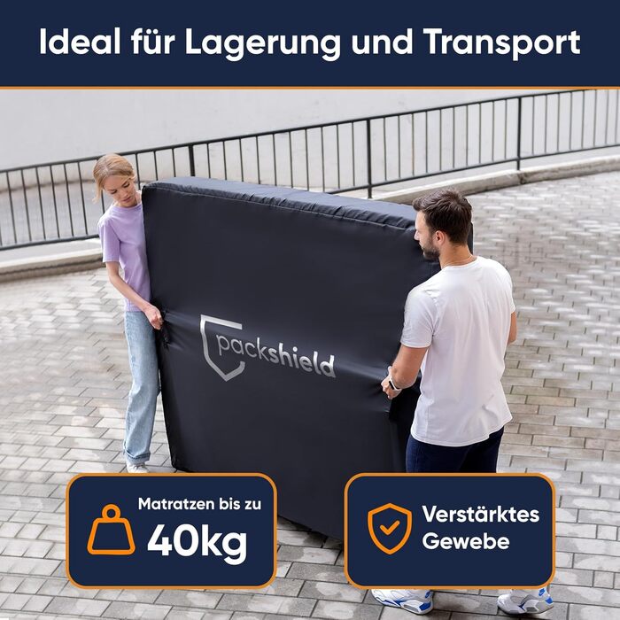 Чохол для матраца 140x200 см захист для зберігання та переміщення товщина 30 см водонепроникна та стійка до розривів сумка для зберігання на блискавці 140 x 200 см