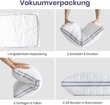 Подушки BedStory 40x80, комплект з 2 шт., 40x80 см із застібкою-блискавкою, 2 подушки з мікрофібри 950 г, регульована висота, дихаючі, можна прати, для алергіків та тих, хто спить на боці, сертифіковані Oeko 40x80 см (комплект з 2 шт.)