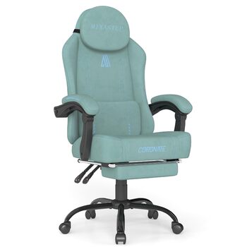 Ергономічне ігрове крісло MIXASTEP з регульованою спинкою та функцією повороту на 360 - Офісне крісло для дорослих/молоді 150 кг, ПК-крісло з технічної тканини синього кольору для домашнього офісу/ігор