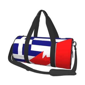 Дорожня сумка з прапорами Греції та Канади, спортивна сумка для йоги та коротких подорожей