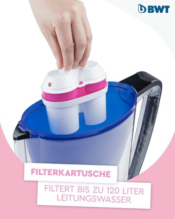 Включає фільтр з 1 картриджем магнієвого фільтра Фільтр для води питної води Фільтри від накипу, хлору, свинцю та міді, темно-сині