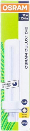 Компактна люмінесцентна лампа Osram 10 шт. DULUX D/E 18W/830 G24Q-2 4PIN теплий білий