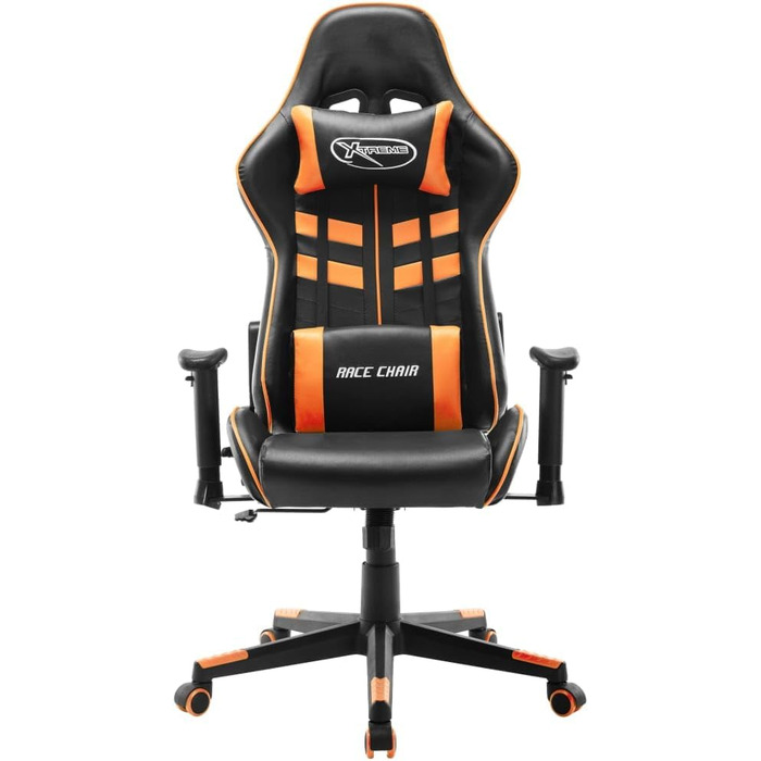 Геймерське крісло, офісне крісло, чорно-помаранчеве, штучна шкіра