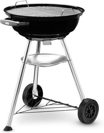 Вугільний гриль Weber Compact Kettle 47 см на стійці з колесами, модель 2026