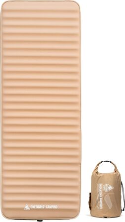 Самонадувальний надувний матрац OneTigris Dreamstar з високим коефіцієнтом опору, надувне ліжко для 1 особи, надувний матрац для гостей з мішком-насосом, для кемпінгу, подорожей та автомобіля (70 198 см) кольору койота