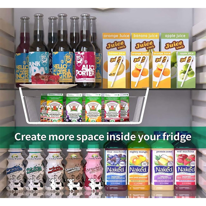 Універсальний підвісний металевий кошик-полиця з 2 предметів, органайзер для шафи для кухні, комори, офісу, шафи, білий, 30 x 22 x 13,5 см