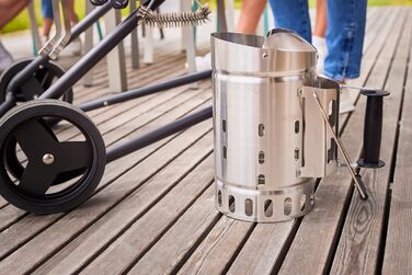 Розпалювач димоходу RSLE, високоякісна запальничка для вугілля з нержавіючої сталі, іскрогасник, ручка з теплозахисною пластиною,