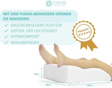 Подушка для ніг з м&39якою піною, ортопедична подушка для ніг з чохлом, який можна прати, для підтримки ніг та при поганому кровообігу (біла тканина)