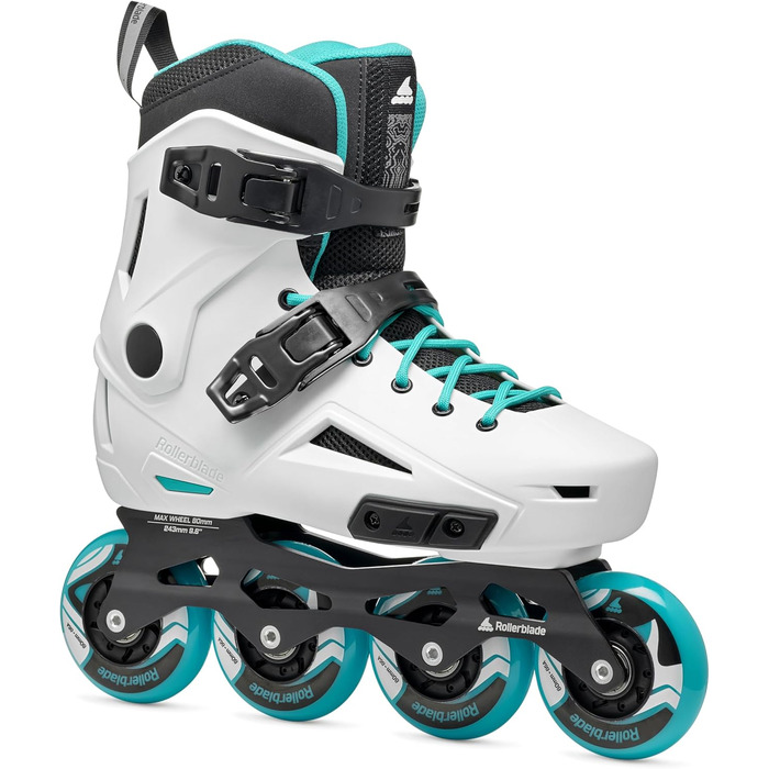 Жіночі міські роликові ковзани Rollerblade Lightning, білий та Aqua White/Aqua 8