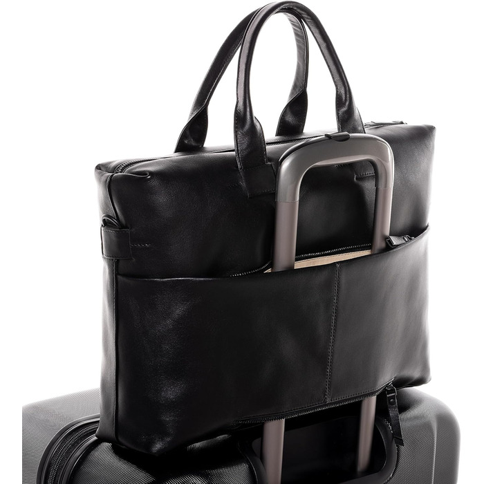 Велика сумка для ноутбука з натуральної шкіри - 15.4-дюймовий ноутбук ділова сумка Troy - сумка через плече портфель з відділенням