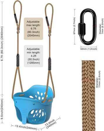Гойдалки Дитячі, Внутрішні Зовнішні Дитячі Гойдалки М'які Гумові Гойдалки Сидіння Гойдалки Садові Гойдалки Відро Гойдалки з мотузк