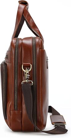 Ділова сумка портфель Чоловіча сумка, чоловіча коров'яча шкіра 15.6 дюймів сумка для ноутбука Офісний портфель Класична ділова сум