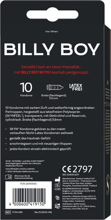 Презервативи BILLY BOY SKYN Hautnah Perl, 10 шт