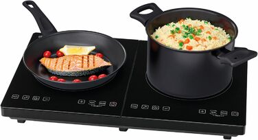 Перша індукційна плита Австрія подвійна 3500 Вт 10-ступінчастий контроль температури Таймер Батьківський контроль Кемпінг Мобільний двомісний чорний