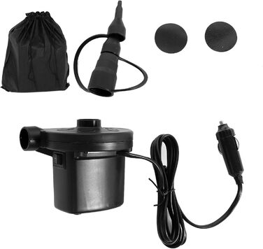 Надувний матрац Ejoyous Car SUV, портативний товстий надувний матрац з повітряним насосом та двома подушками для подорожей, кемпінгу та активного відпочинку на свіжому повітрі 174 x 126 см (чорний)