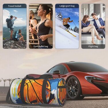 Дорожня сумка з малюнком стрекози, кругла, великої місткості, легка та міцна, чудовий подарунок для піших прогулянок, відпустки, ділових поїздок та іншого, баскетбольна, барвисте задоволення від малювання, універсальний розмір