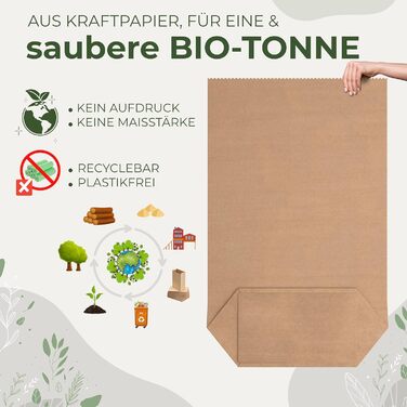 Пакети для органічних відходів BIOGLCK 60 л та 80 л 25 шт. Гнучке пристосування для контейнерів для органічних відходів об&39ємом 60 та 80 літрів Надзвичайно стійкі до розривів та вологостійкі