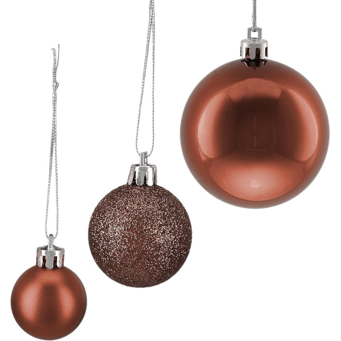 Різдвяні кульки набір із 100 шт коричневі Relaxdays