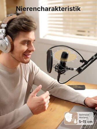 Набір мікрофона MAONO XLR/USB для ПК студійна якість 192кГц/24біт, Plug & Play, 3-рівневе шумозаглушення, 4 пресети. Металевий комплект із ПЗ для подкастів, стрімінгу, запису та вокалу, A04 Gen2