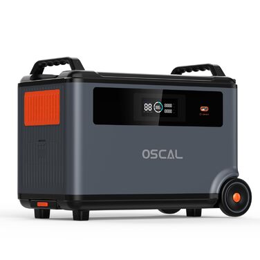 Портативна електростанція OSCAL BP3600 з додатковим акумулятором, вихідна потужність 3600 Вт (піксельна напруга 7200 Вт), резервний акумулятор LFP 3600 Втгод для дому, сонячний генератор для кемпінгу, автофургонів, надзвичайних ситуацій