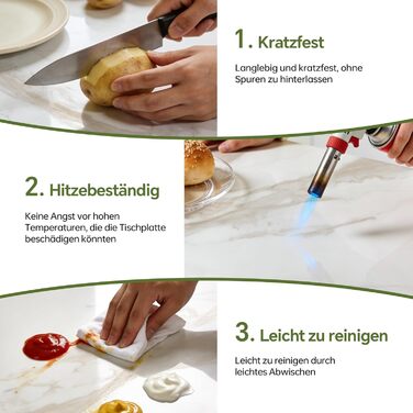 Обідній стіл ZL ZELing зі стільницею зі спеченого каменю під мармур та металевими ніжками, білий прямокутний кухонний та обідній стіл, 140 x 70 см, колір Нефритовий білий