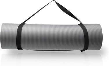 Гімнастичний килимок/килимок для йоги diMio Comfort розміром 185x60x1 см, 185x60x1,5 см, 185x90x1,5 см, 200x100x2 см з ремінцем для перенесення, без фталатів протестовано SGS, колір Urban Grey 185 x 60 x 1,5 см