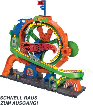 З 1 машиною Hot Wheels, дитячим колесом огляду з ярмарковими вогнями та звуками, ігровий набір для гри на колесі огляду, HKX46