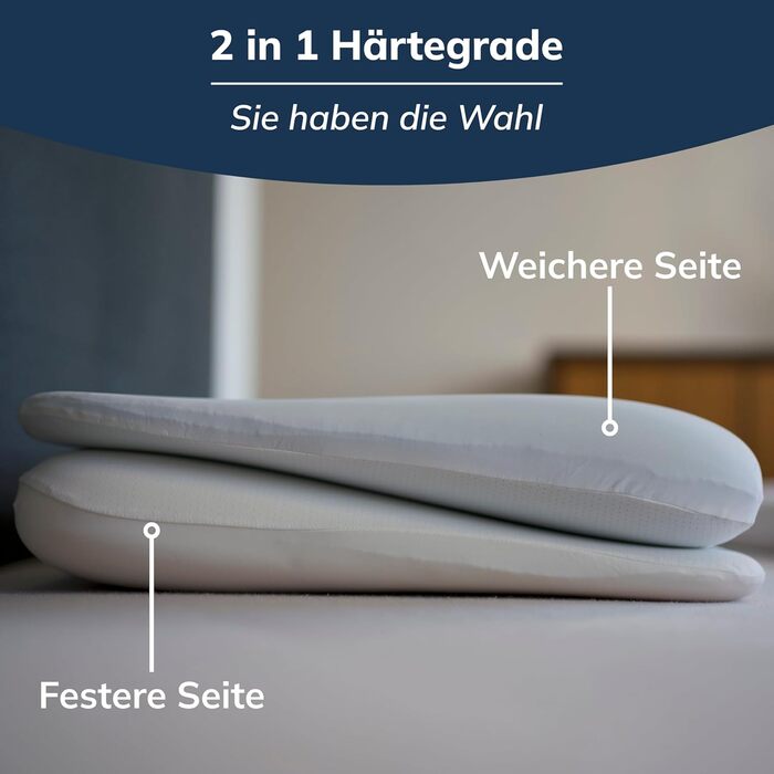 Подушка для сну на боці з чохлом Подушка для сну на животі Ергономічна подушка Подушка від болю в шиї Розроблено разом зі швейцарським лікарем Лауреат премії Red Dot (70x40 см)