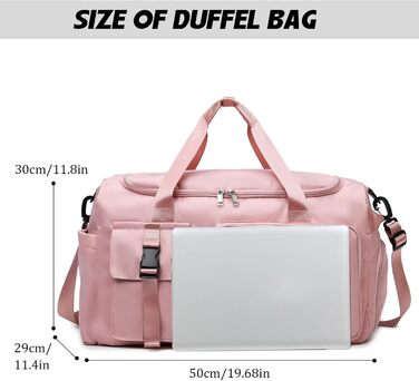 Спортивна сумка 42 л для чоловіків та жінок з відділенням для взуття, відділенням для вологи, водонепроникною тренувальною сумкою, дорожньою сумкою з рюкзаком, сумкою для вихідних, сумкою для плавання, фітнес-сумкою для подорожей, фітнесу, спорту, чорного