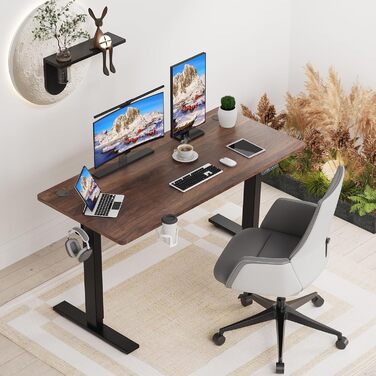 Електричний стіл для роботи сидячи та стоячи, електрична рама з потужним двигуном, функцією пам&39яті та запобігання зіткненням, порти USB-A та Type-C, регулювання висоти (70119 см), K2303