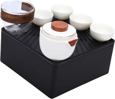 Китайський чайний сервіз RiToEasysports для подорожей, керамічний набір для чаювання в стилі кунг-фу з чайником, чашками та зручним кейсом для зберігання, ідеальний для поціновувачів чаю