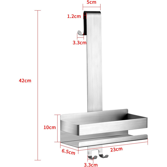 Полиця для душу підвісна - без свердління, нержавіюча сталь. Кошик для душу для скляних перегородок без свердління, з гачками для безрамних скляних дверей, сріблястий.