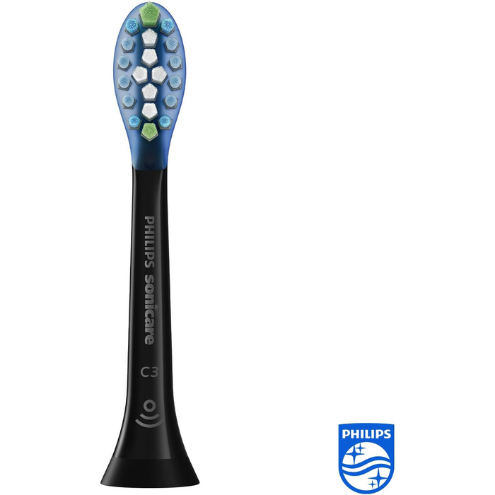 Оригінальні насадки для звукової зубної щітки Philips Sonicare C3 Premium Plaque Defense Standard - упаковка по 4 шт. и в чорному кольорі (модель HX9044/33) 4 шт.