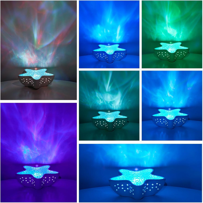 Світлодіодний проектор зоряного неба з ефектом полярного сяйва проектор світла для ванної кімнати для дітей та дорослих, нічник у формі водяної хвилі з плавним затемненням, проектор морських зірок, світло для океанського настрою, декор вітальні